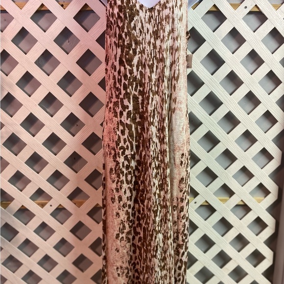 Belle by Kim Gravel Regular Slub Knit Maxi Tank Dress Pockets Blush Animal XXS - Picture 5 of 5